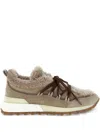 Brunello Cucinelli Shearling-lined Sneaker In Beige