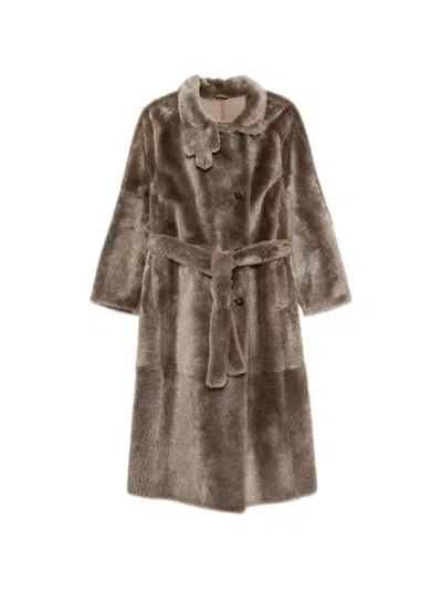Brunello Cucinelli Sheepskin Coat In Multi