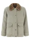 Brunello Cucinelli Sheepskin Insert Jacket In Brown