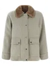 Brunello Cucinelli Sheepskin Insert Jacket In Sand
