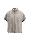 Brunello Cucinelli Sheepskin Jacket With Adjustable Drawstring Waist In Gray
