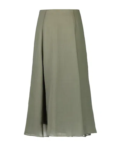 Brunello Cucinelli Sheer A-line Dress In Green