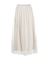 Brunello Cucinelli Sheer-layered Maxi Skirt In Nude