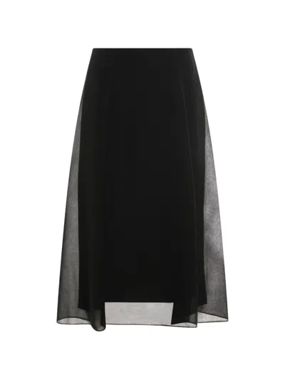 BRUNELLO CUCINELLI SHEER PANEL A-LINE SKIRT