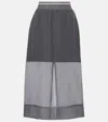 Brunello Cucinelli Sheer Silk Midi Skirt In Grey