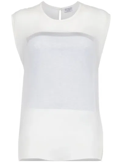 Brunello Cucinelli Semi-transparentes Oberteil In Nude