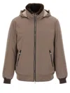 Brunello Cucinelli Sherling Neck Bomber Jacket Puffer Jackets Gray