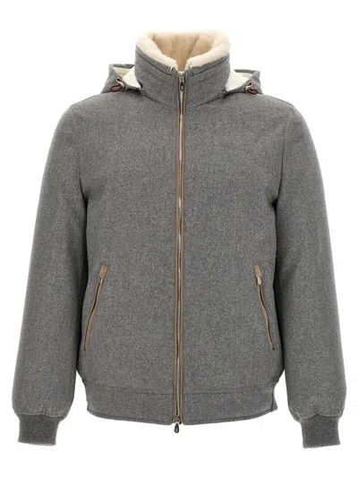 BRUNELLO CUCINELLI BRUNELLO CUCINELLI SHERLING NECK BOMBER JACKET