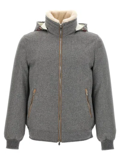 BRUNELLO CUCINELLI BRUNELLO CUCINELLI SHERLING NECK BOMBER JACKET