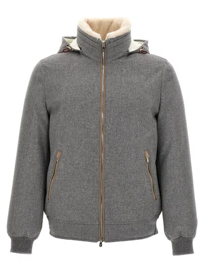 BRUNELLO CUCINELLI SHERLING NECK BOMBER JACKET