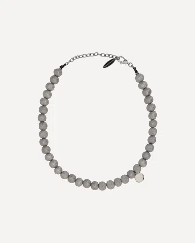 Brunello Cucinelli Women Shimmer Bead Necklace In Silver