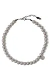 Brunello Cucinelli Shimmer Bead Necklace In Silver