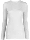 Brunello Cucinelli Shimmer-effect Round-neck Knit In Grey