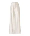 Brunello Cucinelli Shimmer-finish Wide-leg Trousers In White