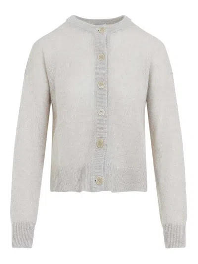 Brunello Cucinelli Women Ivory Knitted Crew Neck Sweater In Neutral