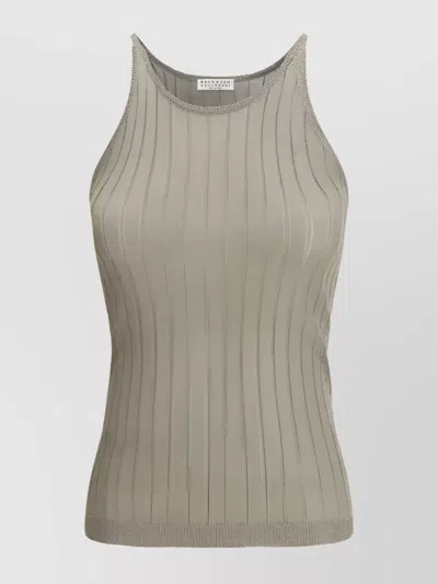 Brunello Cucinelli Shimmer Ribbed Tank Top