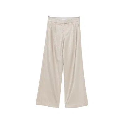 Brunello Cucinelli Shimmer-effect Pleated Trousers In Neutral