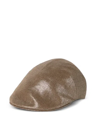 Brunello Cucinelli Sparkling Flat Hat In Brown