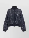 Brunello Cucinelli Dazzling Croc Embroidery Sweaters And Cardigans Blue In Blue