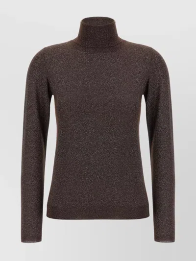 Brunello Cucinelli Shimmering High-neck Knit Sweater