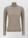 Brunello Cucinelli Sparkling Cashmere And Silk Lightweight Turtleneck Sweater In Neutral