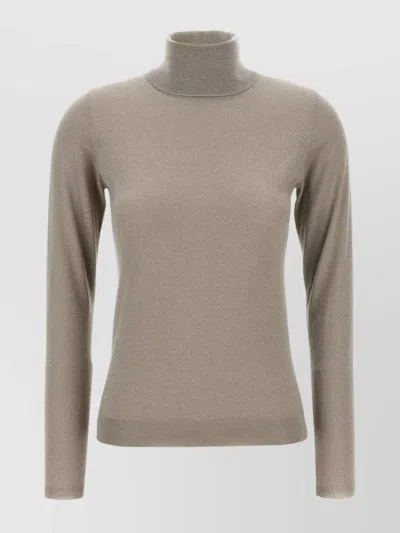 BRUNELLO CUCINELLI SHIMMERING HIGH-NECK KNIT SWEATER