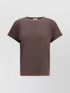 Brunello Cucinelli Shimmering Metallic Knit T-shirt In Brown