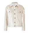 Brunello Cucinelli Bead-embellished Cotton-blend Velvet Jacket In Neutral