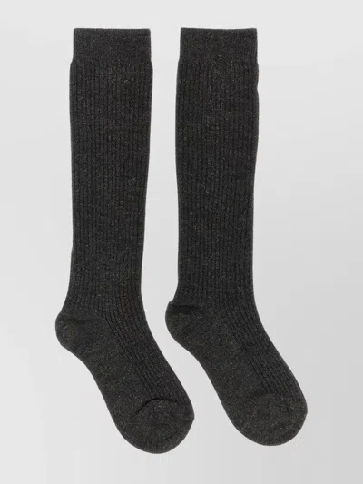 Brunello Cucinelli 'shimmering' Ribbed Knee-high Socks