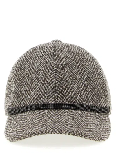 Brunello Cucinelli Shiny Band Hat In Brown