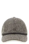 Brunello Cucinelli Bead-embellished Herringbone Wool-blend Tweed Cap In Brown