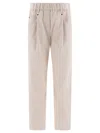Brunello Cucinelli High Rise Baggy Trousers For Women In White