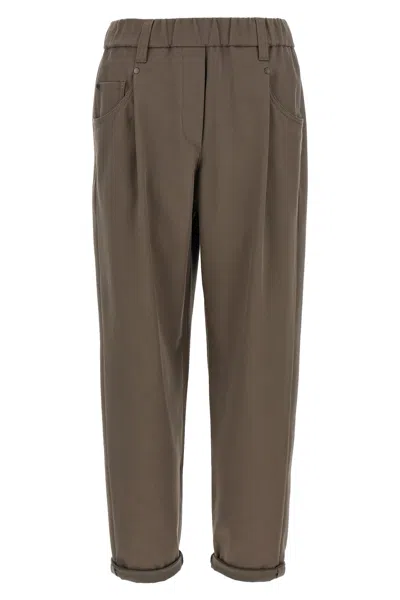 BRUNELLO CUCINELLI SHINY BARTACK PANTS
