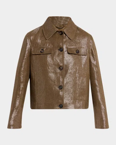 Brunello Cucinelli Shiny Bull Linen Single-breasted Jacket