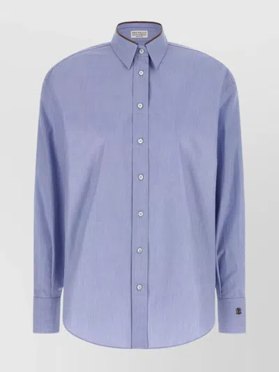 BRUNELLO CUCINELLI 'SHINY COLLAR DETAIL' SHIRT