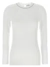 Brunello Cucinelli Ribbed Texture Crew Neck T-shirt In White