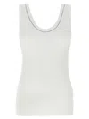 Brunello Cucinelli White Tank Top With Monile Detail In White