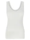 Brunello Cucinelli White Tank Top With Monile Detail In White