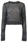 Brunello Cucinelli Shiny Crew Neck Sweater In Black