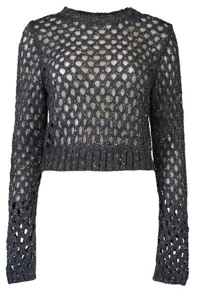 Brunello Cucinelli Shiny Crew Neck Sweater