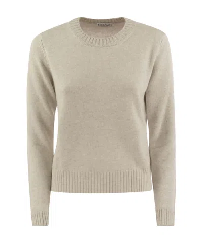 BRUNELLO CUCINELLI BRUNELLO CUCINELLI SHINY CUFF DETAILED KNITTED JUMPER