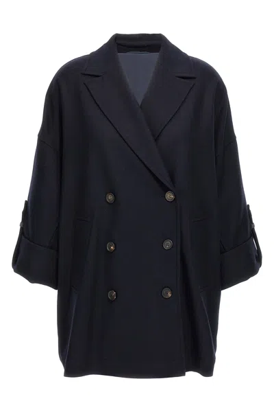 BRUNELLO CUCINELLI 'SHINY CUFF DETAILS' CABAN COAT