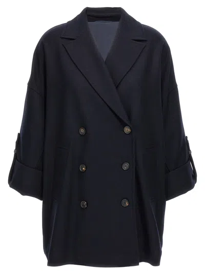 BRUNELLO CUCINELLI SHINY CUFF DETAILS CABAN COAT