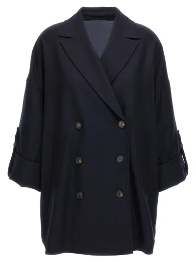 BRUNELLO CUCINELLI BRUNELLO CUCINELLI SHINY CUFF DETAILS' CABAN COAT