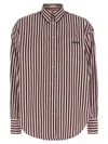 Brunello Cucinelli Bead-embellished Striped Cotton-sateen Shirt In Multi