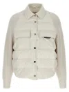 Brunello Cucinelli Two-material Down Jacket With Shiny Flap Detail