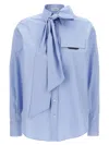 Brunello Cucinelli Bow Pocket Long Sleeve Shirt In Blue