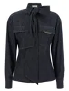 Brunello Cucinelli Long-sleeved Denim Shirt With Bow