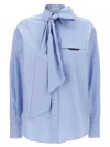 Brunello Cucinelli Bow Pocket Long Sleeve Shirt In Blue