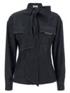 Brunello Cucinelli Long-sleeved Denim Shirt With Bow